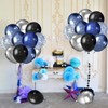 Latex Balloons, Navy Blue Silver, 49 Pieces Metallic Blue Confetti