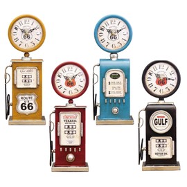 American Retro Gas Pump Table Clock [Yellow (Route66)] Watch America American Miscellaneous Goods Setagaya Base Interior ROUTE66 Route 66 (YELLOW (ROUTE66))