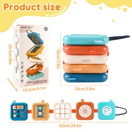 Quuylin Montessori Baby Toy, 8 in 1 Busy Board, Aeroplane Travel Toy, Sensory Toy, Motor Skills Toy Baby, Promotes Improvement of Motor and Cognitive Skills