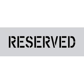 Reserved Parking Lot Stencil for Curbs and Black Tops 4 Inch Letters Reusable and Bendable Template for Hotels Resorts and Apartment Complexes Clear .060" Thick Plastic by Marketing Holders
