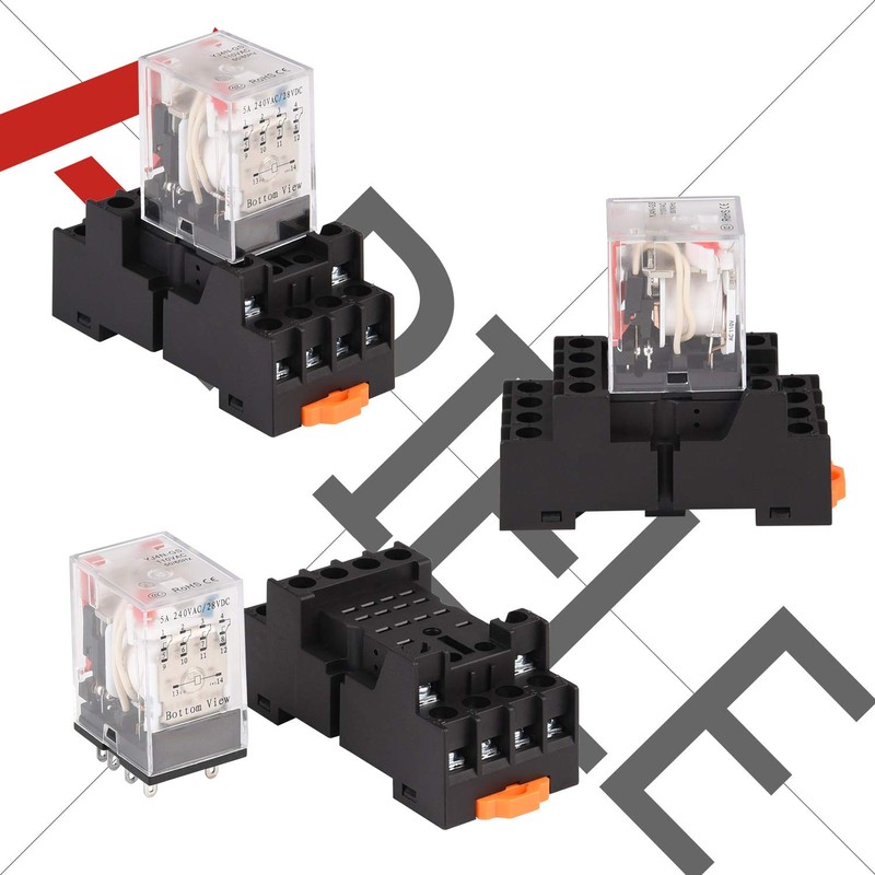 APIELE Electromagnetic Power Relay MY4NJ HH53P Coil 4PDT 4NO +