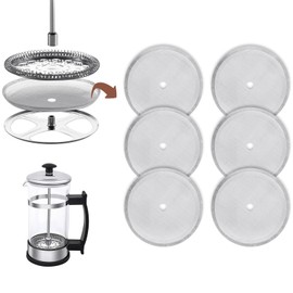 HOTUT Filter for Coffee Presses Mesh, Pack of 6 French Press Replacement Filter Strainer, Reusable Universal French Press Filter Strainer, French Coffee Machines Replacement Filter Strainer for Coffee