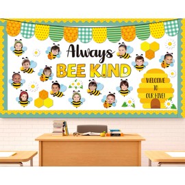 Naozinebi Bee Bulletin Board Set Always Bee Kind Classroom Decorations Honey Daisy DIY Photo Crafts Summer Cutouts for Teachers Students Back to School Kindergarten Wall Door Decors Party Supplies