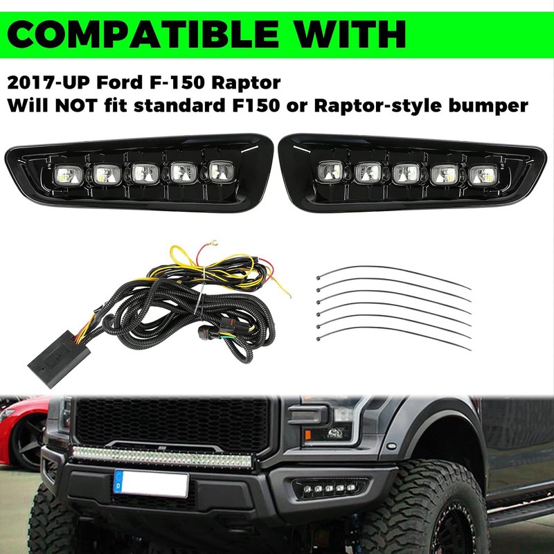 HECASA LED Fog Light Compatible with 2017-2020 Ford F-150 Raptor