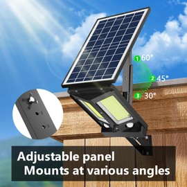 Solar Flood Lights Outdoor Dusk to Dawn Motion Sensor Aluminum 3 Modes 6000K, Remote Control, Waterproof for Wall, Yard, Garden, Outside, Parking Lot Security Lighting