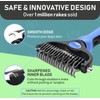 TQT Pet Grooming Brush - Double Sided Shedding and Dematting