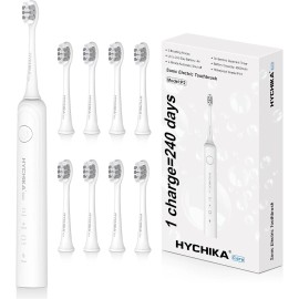 HYCHIKA Adult sonic electric toothbrush, rechargeable, 240-day battery life