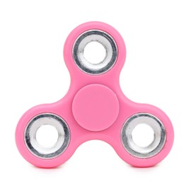 Toyland® Fidget Hand Spinner - Stress and Anxiety Relief (Pink and Silver Rings)