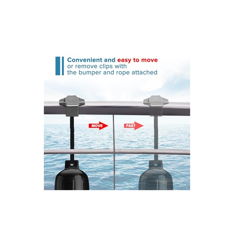 Pontoon Boat Fender Clips - 4 Pack of Durable Buoy