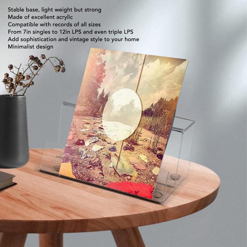 Vinyl Record Stand Acrylic Holder Rack Retro Albums Turntables Decoration