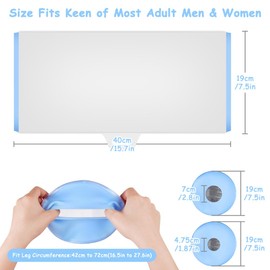 AOOWU Knee Cast Cover for Showering, Cast Protector for Adults Knee, Adult Knee Wound Cast Cover, Reusable Cast, Dressing and Bandage Protector, Waterproof Seal Protection