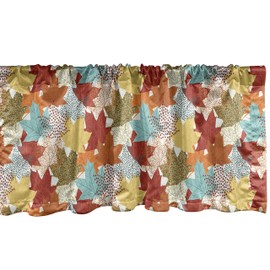 Lunarable Otoño Falda para Cortina, Hojas de Arce de la Temporada de otoño, Decorativa con Estampa Digital y Doblez para Barral, 54" X 12", Multicolor