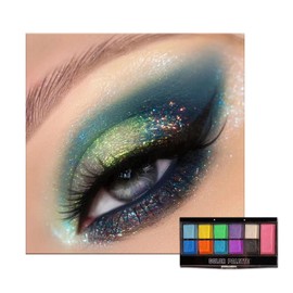 Eyeshadow Palettes, 11 Colour Shimmering Eye Shadow Palette with Blush, Colorful Make-Up Palette Highly Pigmented Long Lasting Pink Purple Blue Eye Shadow for Festival, Gift for Women