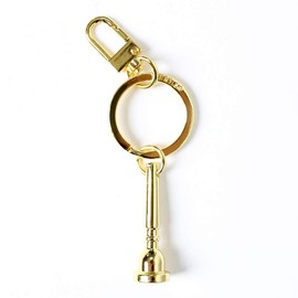 CURTIS Trumpet Mouthpiece Themed Keychain (Gold, Brass, 74 x 32mm)