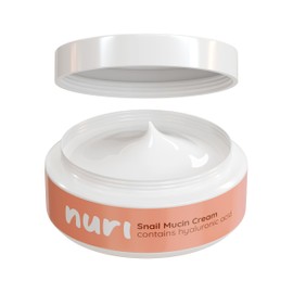 Nuri Snail Mucin Cream - Potent Cream Contains 92% Snail Mucin, Hyaluronic Acid - Smoothes Blemishes, Reduces Fine Lines - Compact Tub - Ultra-Hydrating Korean Skincare Staple