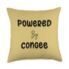 Powered By Congee Rice Porridge Text Throw Pillow