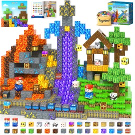 200PCS Magnetic Blocks STEM Sensory Kids Building Toys Magnetic Tiles with Magnet Board for Kids Ages 3+ Birthday for 3-5 6-7 8-12 Year Old Boys & Girls