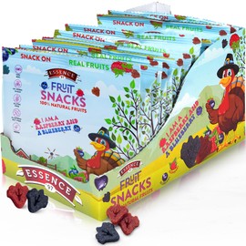 Real Fruit Snack – Raspberry & Blueberry (Pack of 18) – Healthy, Bite-Sized, Non-GMO, Vegan & Gluten-Free Snack for School Lunch - Fruit Snacks for Kids and Adults