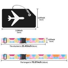 ZOUIQSS 2 Pack Adjustable Luggage Straps,Heavy Duty Suitcase Belts,Luggage Tag Travel Packing Straps with Quick Release Buckle(Smile)