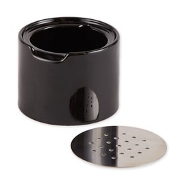 RSVP Reusable Ceramic Fruit Fly Trap for Indoors – Kitchen Fly Catcher Jar with Stainless Steel Vent Lid, Eco-Friendly & Dishwasher Safe Design, Uses Natural Vinegar Bait (Black)