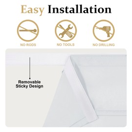 XWZO Blackout Door Curtains for Door Windows, Tricia Room Darkening French Door Curtain, Thermal Insulated Tie Up Shade Window Covering for Patio Door, Bedroom 26Wx68L, Greyish White, 1 Panel