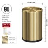 LEASYLIFE Small Trash Can with Flipping Lid，Gold Bathroom Trash can