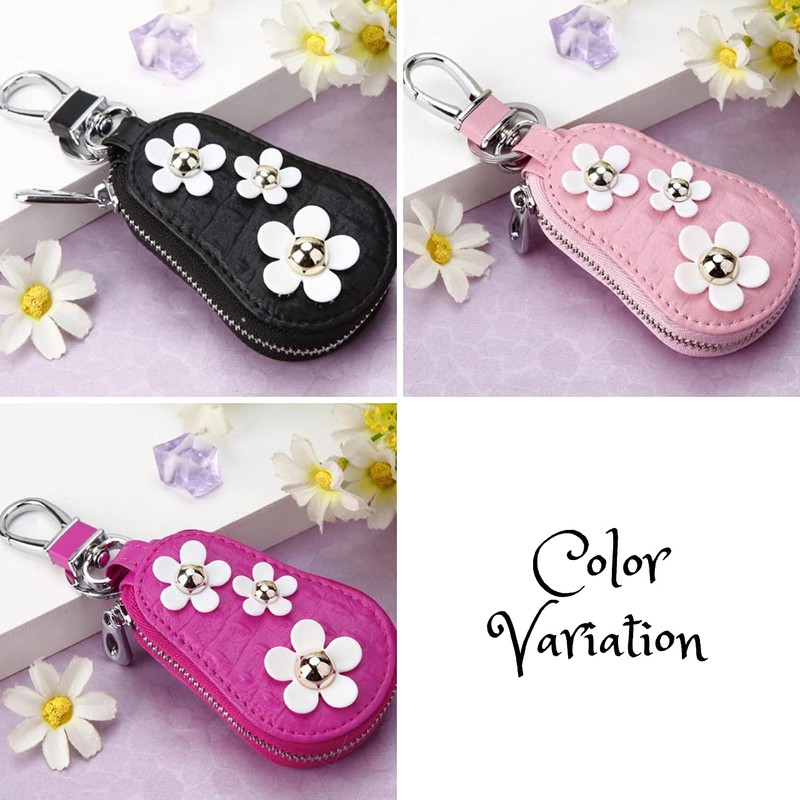 Soyuru Women's Smart Key Case, Key Fastener, Daisy Flower Motif,