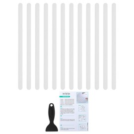 PATIKIL Badewanne Anti-Rutsch Aufkleber 38x2 cm, 12er Pack Sicherheits Dusche Grund Anti-Rutsch Aufkleber mit Klebepunkten Schaber für Badewanne Dusche Grund Treppe, Transparent