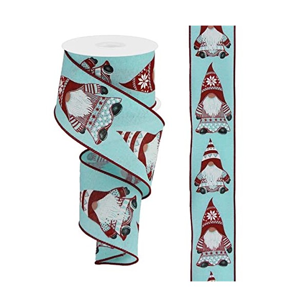 Craig Bachman Gnomes Wired Edge Ribbon - 10 Yards (Ice