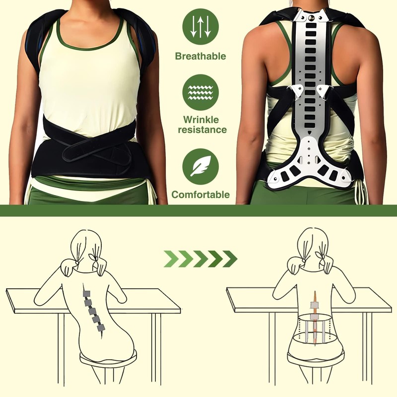 ZHUNPOCT Posture Corrector Back Support for Hunched Back, Kyphosis and