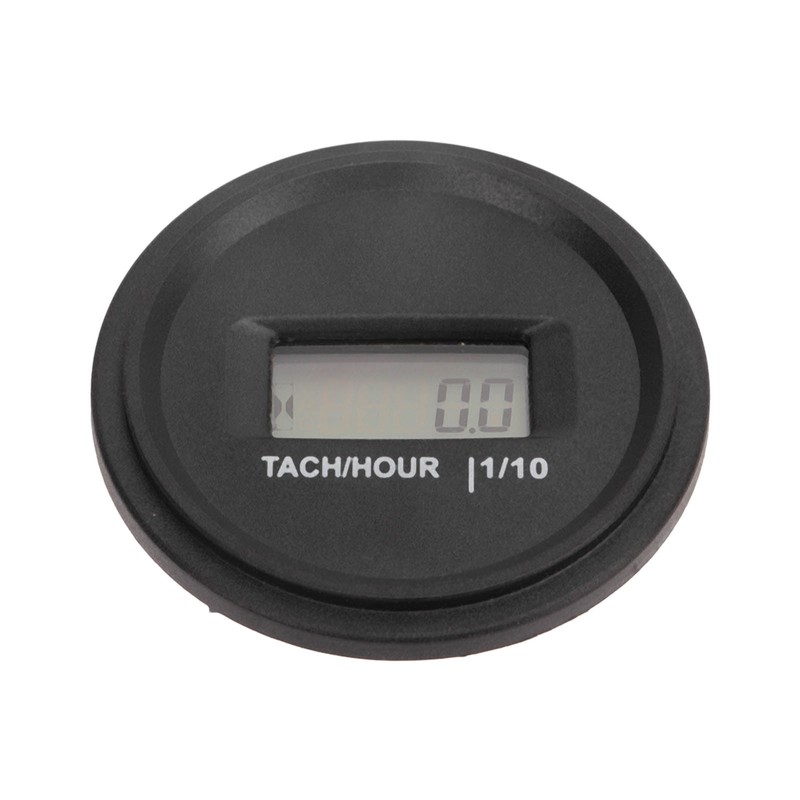 Tach Hour Meter LCD Display Round High Accuracy RPM Hour