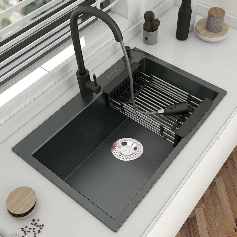 FIXIT Stainless Steel Kitchen Sink Strainer Plug: Hair Catcher &
