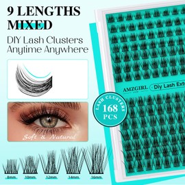 Lash Clusters Wispy 168PCS Eyelash Extension Cluster Lashes Individual Lashes DIY Lash Extension Natural Look Cluster Eyelash Extensions False Eyelashes at Home for Beginners(Medusa,D-Mix8-16mm)