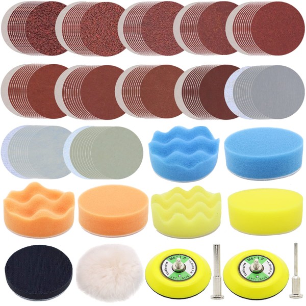 128pcs Sandpaper 3 Inch Sanding disc 40-7000 Grit Wet and