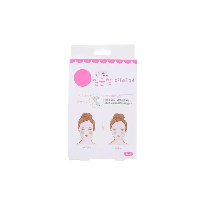 Parche De Estiramiento Facial Forma De V Transpirable 40pz