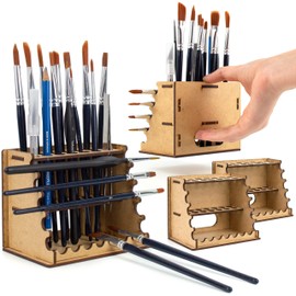 PROSCALE Set of 2 Brush Holders for Model Making, Organiser Kit for Table and Wall Mounting, Brush Stand for Warhammer & Artist Brushes (Pack Brush A)