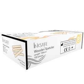 Pack of 100 Inksafe Wooden Waxing Spatulas Wax Applicator Sticks/Tongue Depressors for Hair Removal, Tattoo