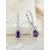 JIWOY Pear Shape Gemstone Earrings Sterling Silver Women's Dangle Earrings