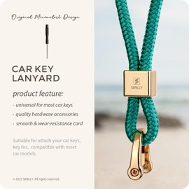 SENLLY Car Key Fob, Original Minimalist Design, Universal Lanyard for Car Keys, 112 Forest Green