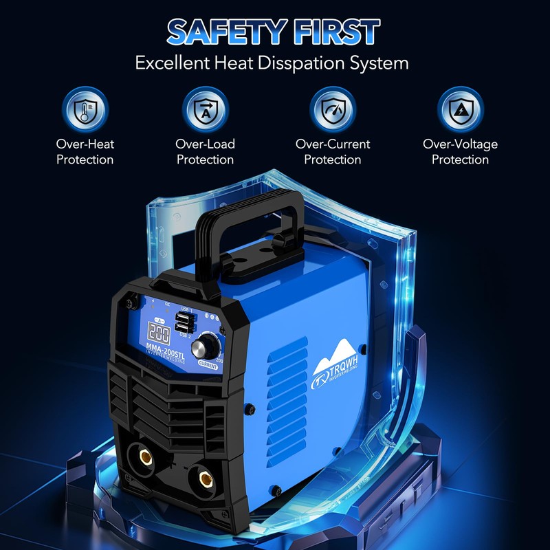 TRQWH Mini Welding Machine 110V 200A Stick Welder Machine Portable