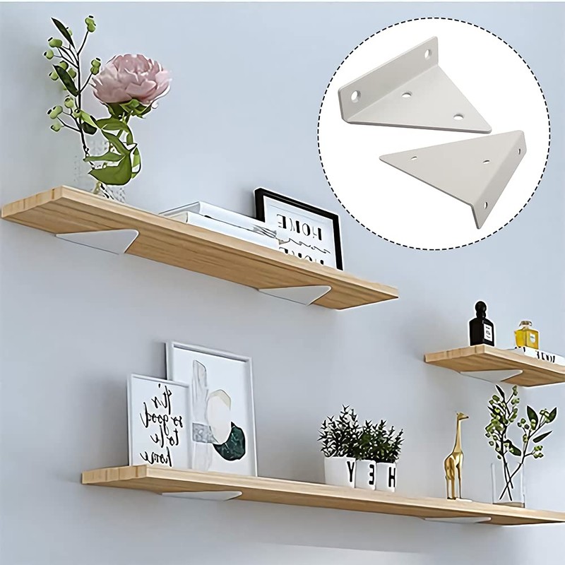 Pack of 4 Floating Shelf Brackets, Shelf Brackets, Triangle Shape,