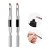 Metal Nails Nail Brushes, 2 Pieces Nail Art Brushes, Dual-Ended