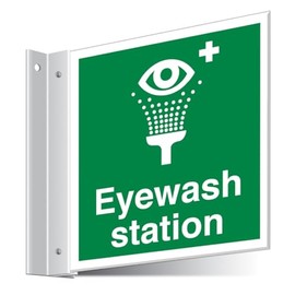V Safety Eyewash Station Corridor Sign 150 x 150 mm - 3mm Indoor Palboard Safety Sign