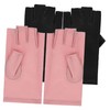 Healvian 3sets Manicure Nail Gloves Fingerless Hand Gloves for Gel