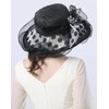 Z&X Women Organza KY Derby Church Hat Polka Dots Wide
