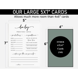 50 Large Baby Predictions and Advice - Minimalist - Baby Shower Game, New Mom & Dad Card or Mommy & Daddy to Be, Girl or Boy Babies New Parent Message Advice Book, Fun Gender Neutral Party (50-Cards)