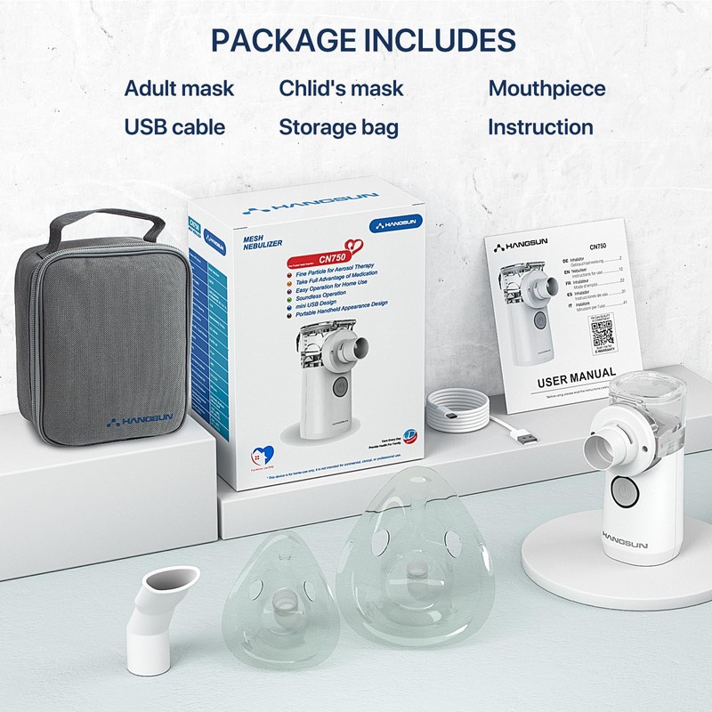 Hangsun Portable Nebuliser Machine for Adults and Kids,Handheld Steam Inhaler