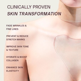 Dermaclara Silicone Chest Wrinkle Patch - Silicone Chest Patches for Wrinkles, Reusable Overnight Scar Treatment for Pregnancy, Stretch Marks, Skin Repair, Up to 30 Uses - 1 Decollete Pad