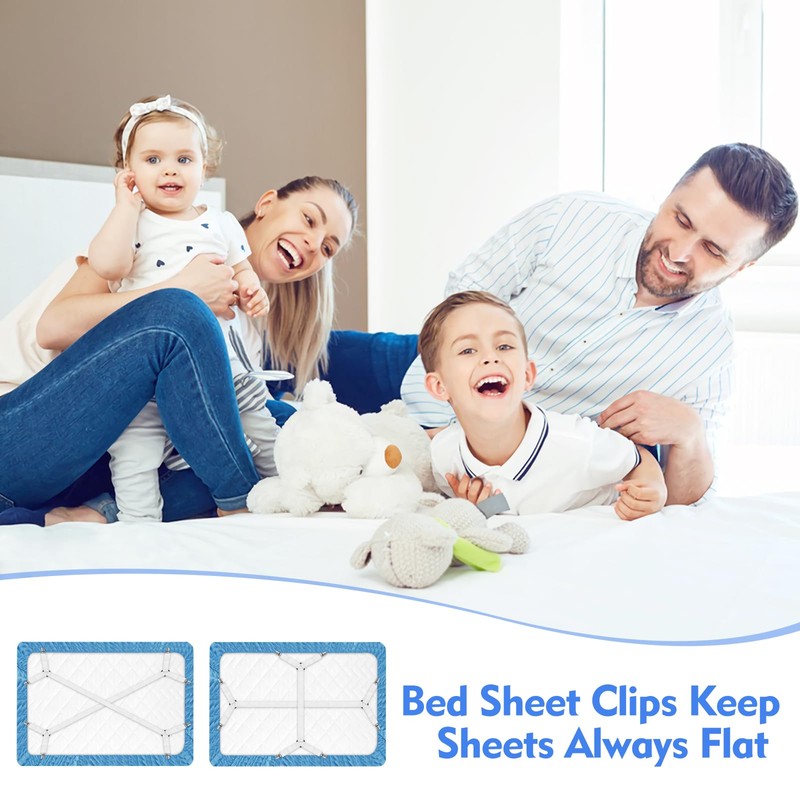 MUXTTAO Bed Sheet Clips for Bedding, Universal Fitted Sheet Clips,