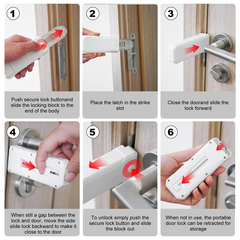Portable Door Lock for Travel Security Blocklock Hotel Door Locks